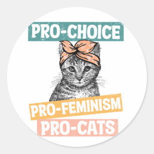 Pro-val för feminism Pro Cats Runt Klistermärke