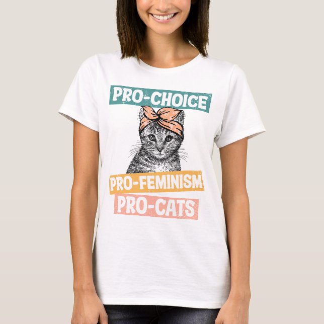 Pro-val för feminism Pro Cats T Shirt (Framsida)
