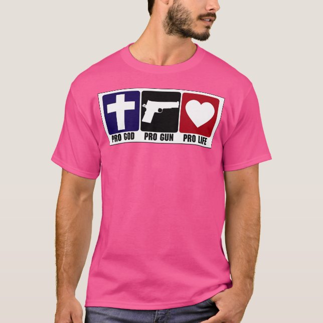 Pro vapen Pro Gud Pro liv T Shirt (Framsida)