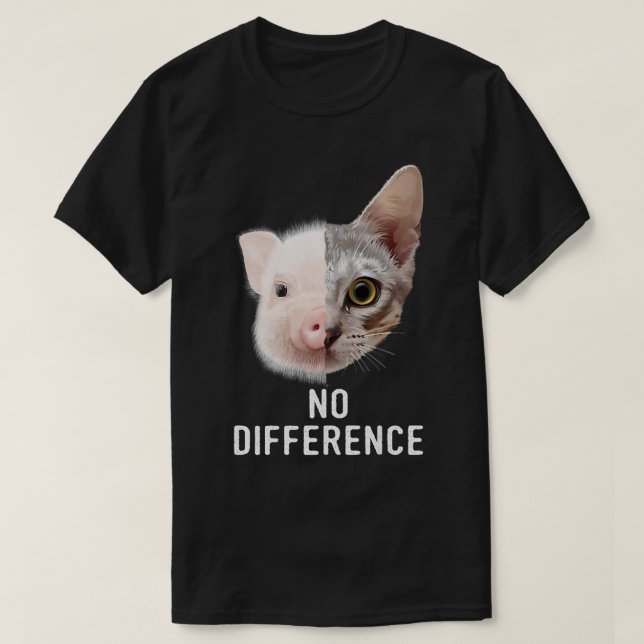 Pro Vegan No Difference Vegetarian Animal Welfare T Shirt (Design framsida)