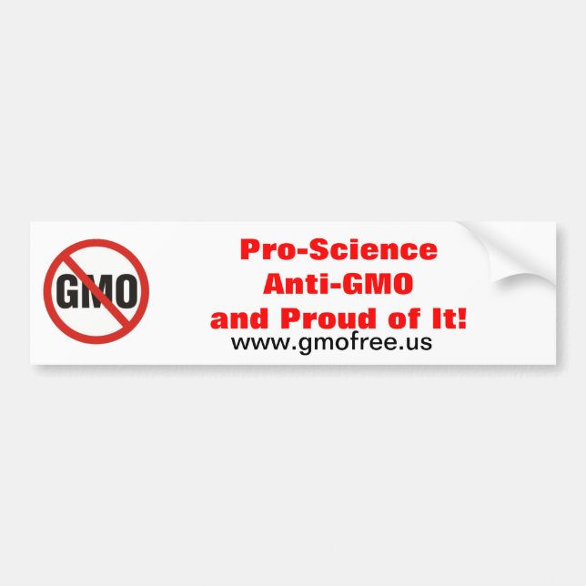 Pro-Vetenskap Anti-GMO bildekal (Framsidan)