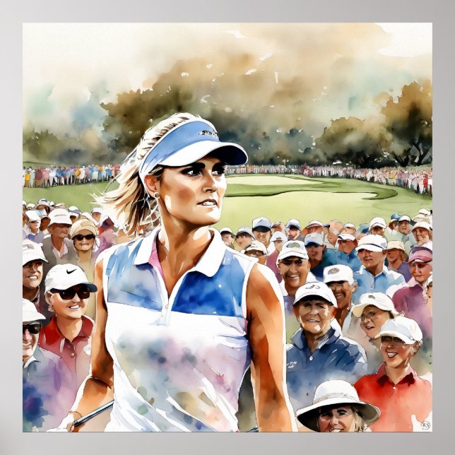 Pro Woman Golfer - Golf Art-utskrift Poster (Framsidan)