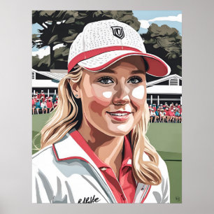 Pro Woman Golfer - Golf Art-utskrift Poster
