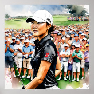 Pro Woman Golfer - Golf Art-utskrift Poster