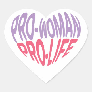 Pro Woman Pro Life-Hjärtformade typografi Hjärtformat Klistermärke