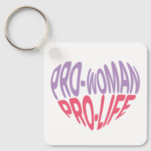 Pro Woman Pro Life-Hjärtformade typografi Nyckelring