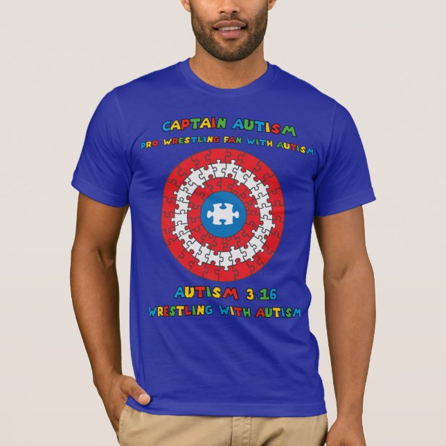 Pro Wrestling Fläkt med Autism T-Shirt (Framsida)