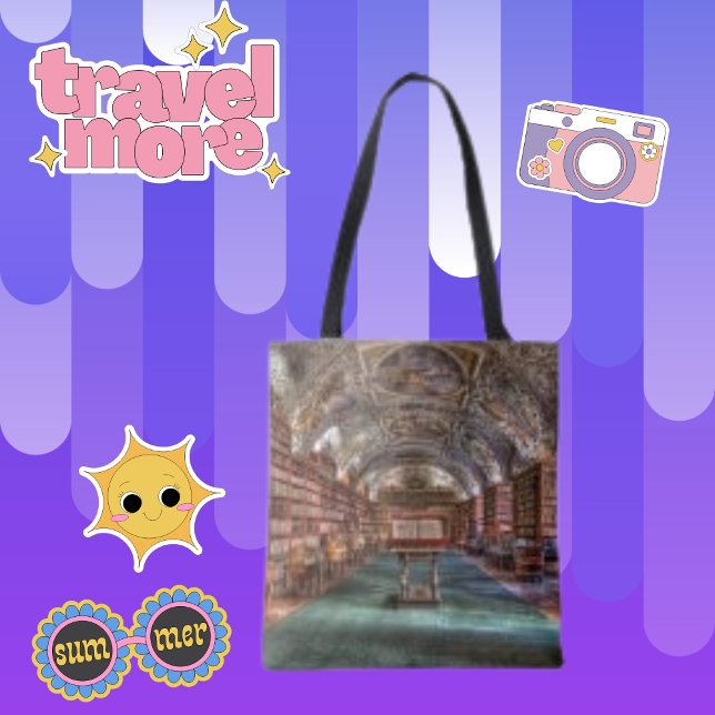 Proague Bibliotek Modern Monastery Photo Tote Bag Tygkasse (Skapare uppladdad)