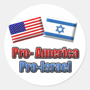 ProAmerica/Israel Runt Klistermärke