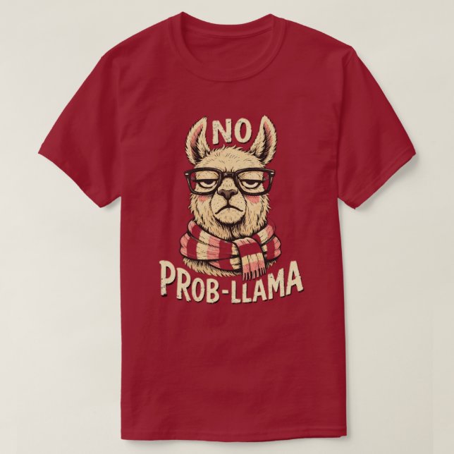 “Prob-Llama” Rolig Llama-design  T Shirt (Design framsida)