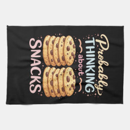 Probably Thinking About Snacks Funny  Cute Kitchen Kökshandduk