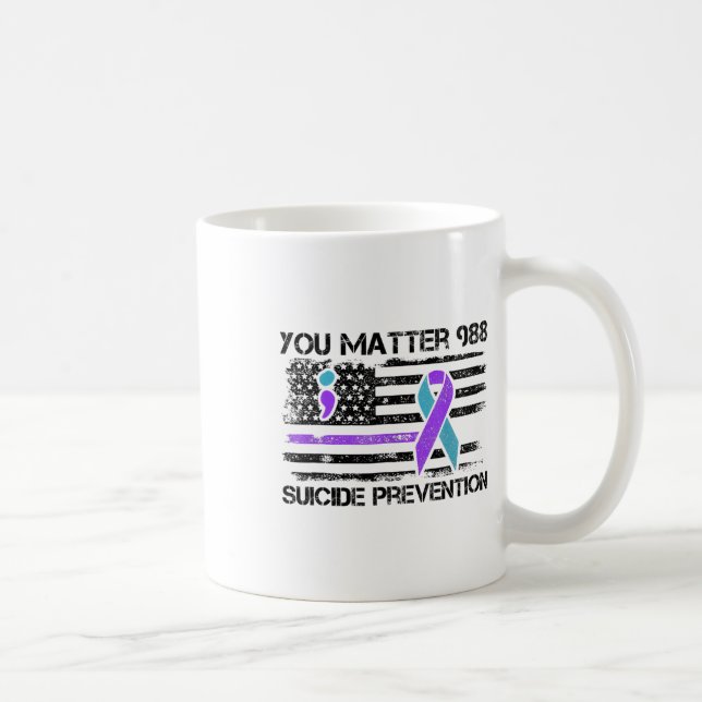 Problem 988 Förebyggande av självmord amerikansk F Kaffemugg (Höger)