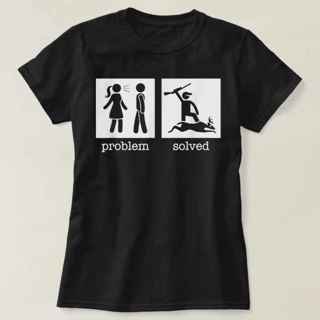 Problem Divorced Solved Funny Divorce Deer Hunting T Shirt (Design framsida)