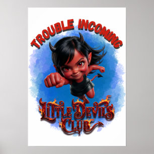 Problem Kommer Lilla Djävulsklubben Söt Djävul Tje Poster