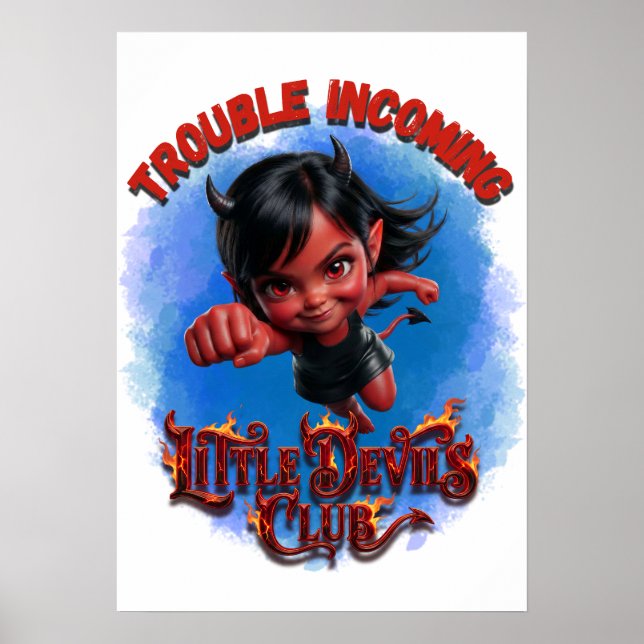 Problem Kommer Lilla Djävulsklubben Söt Djävul Tje Poster (Framsidan)