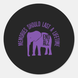 Problem Lila Elephant och Text Heimer1 Runt Klistermärke