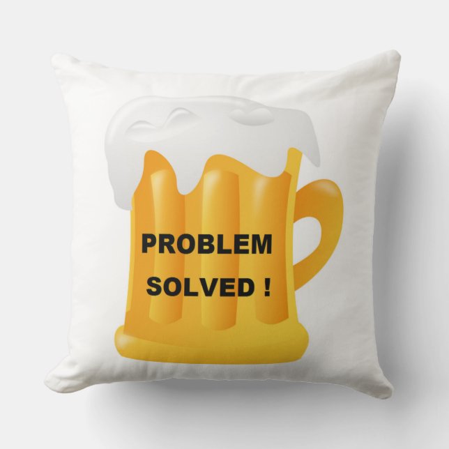 "PROBLEM LÖST!" BEER MUGG KUDDE (Framsida)