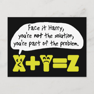 Problem, lustig matematik vykort