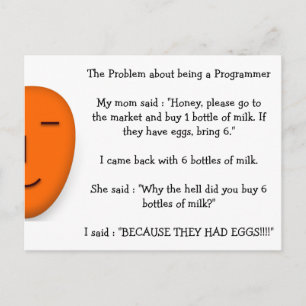 Problem med att vara programmeraren Funny Mamma Jo Vykort