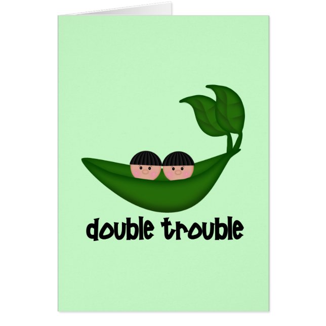 Problem med Dubblan Peapod för tvillingpojkar Hälsningskort (Framsidan)