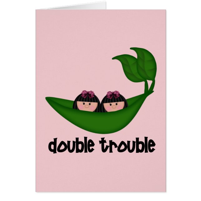 Problem med Dubblan Twin Girls Peapod Hälsningskort (Framsidan)