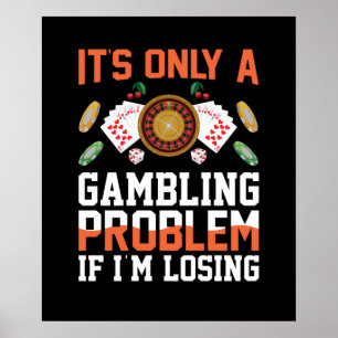 Problem med hasardspel Casino ord art Poster