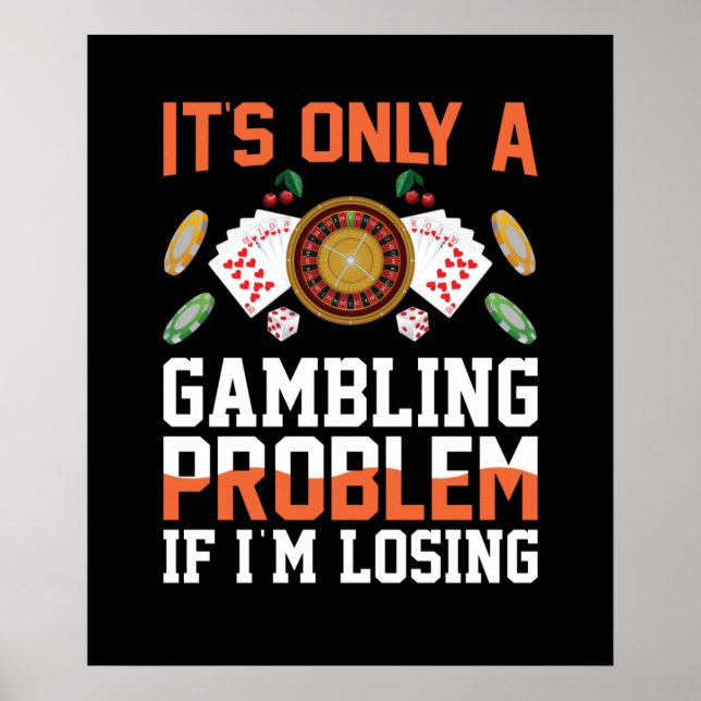 Problem med hasardspel Casino ord art Poster (Framsidan)