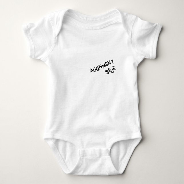 Problem med justering Mjuk bomullstypografi Baby  T Shirt (Framsida)