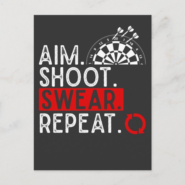 Problem med mörkare Dartboard Roligt Hobby Dart P Vykort (Framsida)