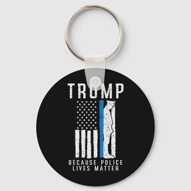 Problem med polisens levebröd Pro Trump Thin Blue  Nyckelring (Framsida)