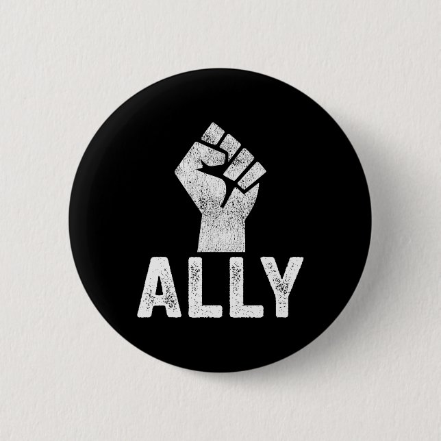 Problem med svarta liv Ally Fist Blm Support Knapp (Framsida)