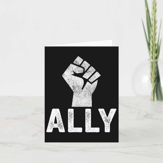 Problem med svarta liv Ally Fist Blm Support Kort (Framsida)