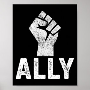 Problem med svarta liv Ally Fist Blm Support Poster