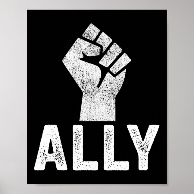 Problem med svarta liv Ally Fist Blm Support Poster (Framsidan)