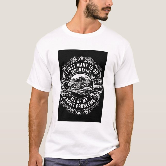 Problem med Vuxen för vit berggrund i Escape T Shirt (Framsida)