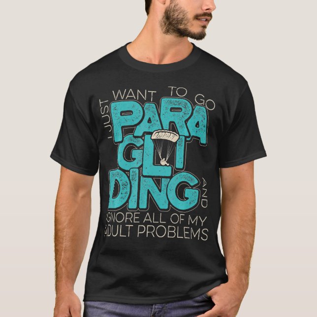 Problem med Vuxen Paraglider - funktionslig paragl T Shirt (Framsida)