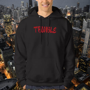 PROBLEM Röd Graffiti Hoodie