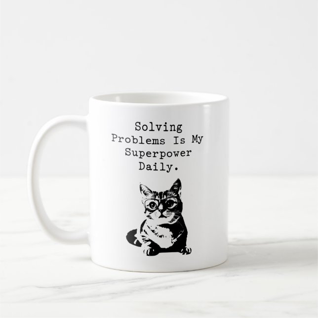 Problem Solver Superpower Math Enthusiast Kaffemugg (Vänster)