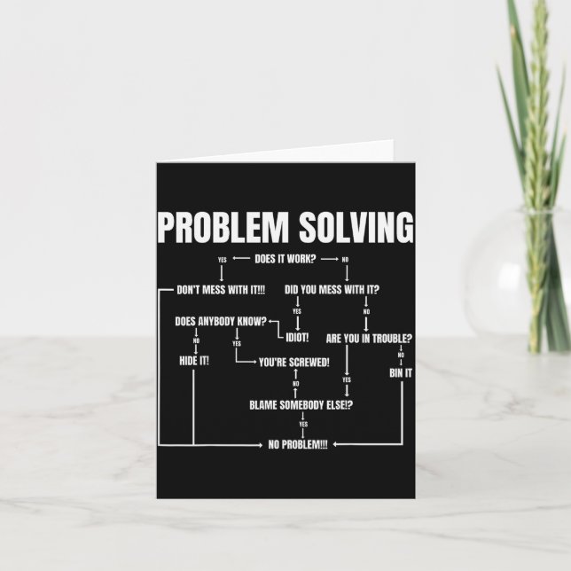 Problem Solving Chart Geek Nerd Computer Programme Kort (Framsida)
