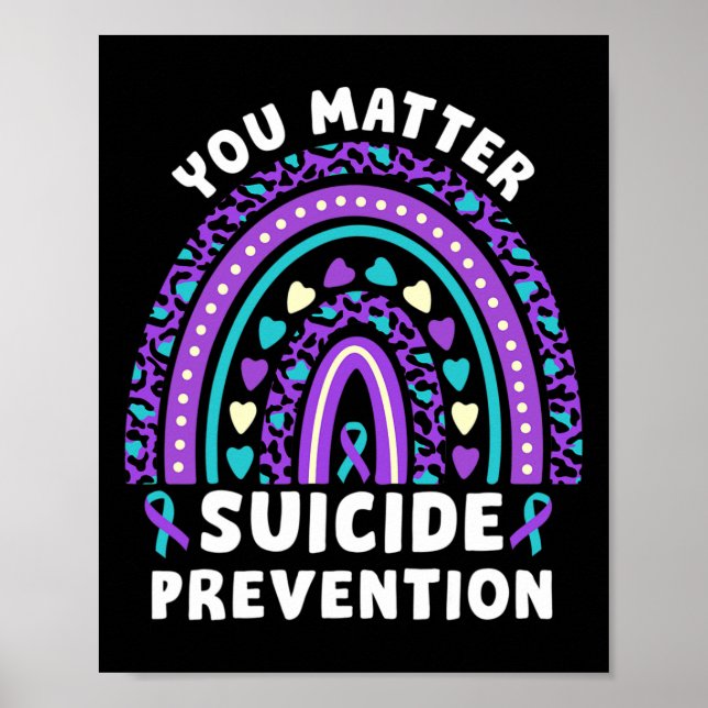 Problem Suicide Prevention Awareness Ribbon Rainbo Poster (Framsidan)