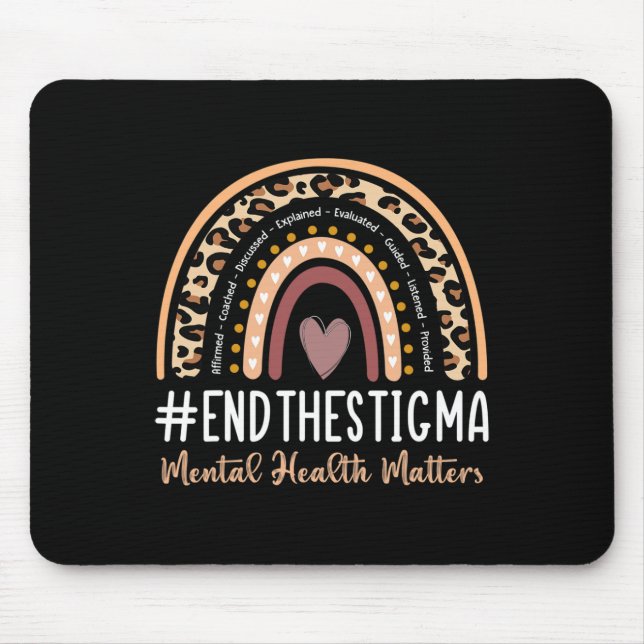 Problemen stoppar Stigma Awareness Boho Rainbow Musmatta (Framsidan)