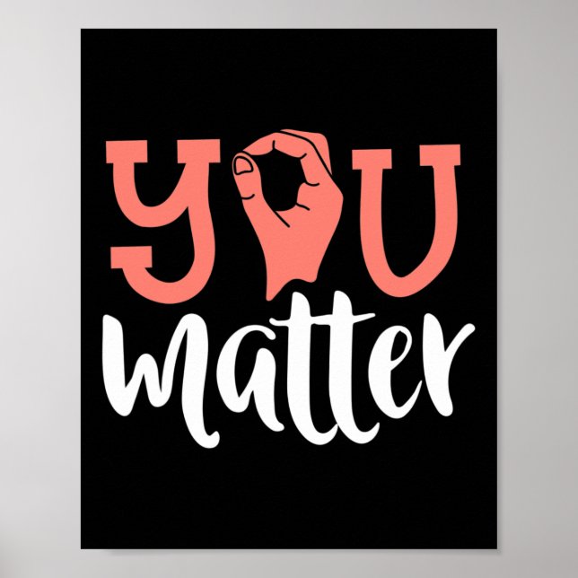 Problemets Döv Awareness Asl Sign Language Kindnes Poster (Framsidan)