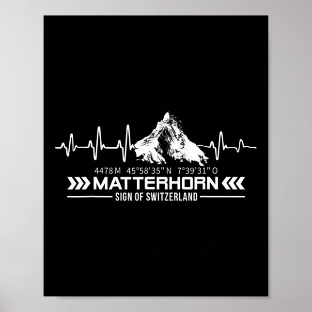 Problemhorn Schweiz Alperna Zermatt Vandring Berg Poster (Framsidan)