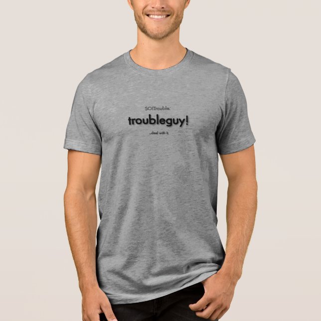 problemkille! svart på grå t shirt (Framsida)