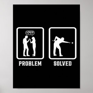 Problemlösad Bassäng Billiards Player Snooker Cue Poster