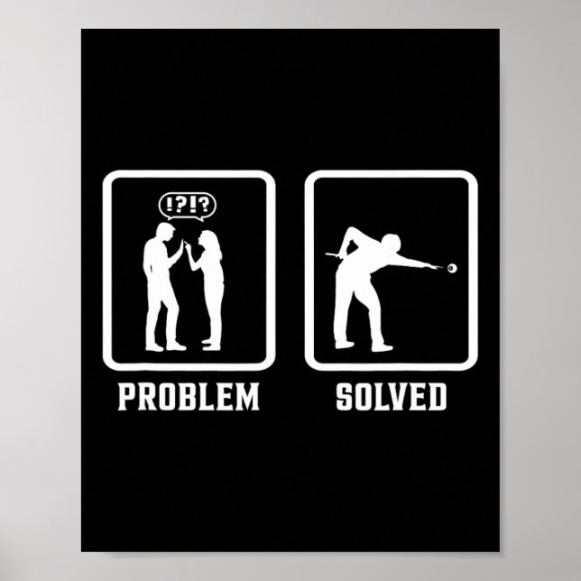 Problemlösad Bassäng Billiards Player Snooker Cue  Poster (Framsidan)