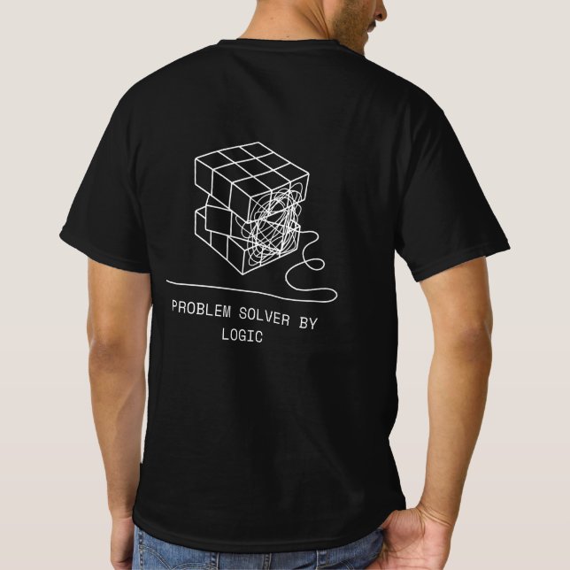 Problemlösare genom logik | Minimalistisk Rubiks k T Shirt (Baksida)