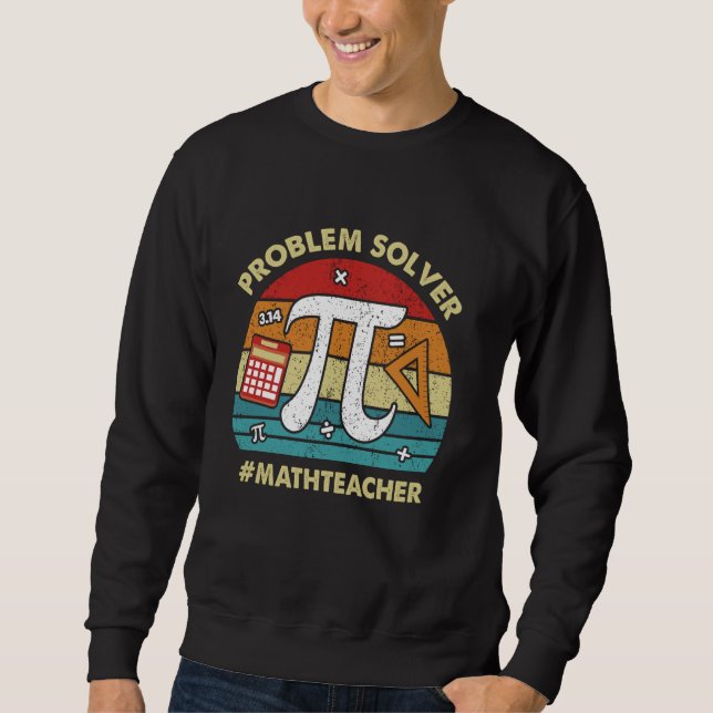 Problemlösare Matematiklärare Student Rolig Matema Lång Ärmad Tröja (Framsida)