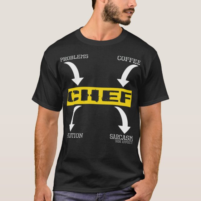Problemlösning Kaffe Sarcasm Effect Chef pirat T Shirt (Framsida)