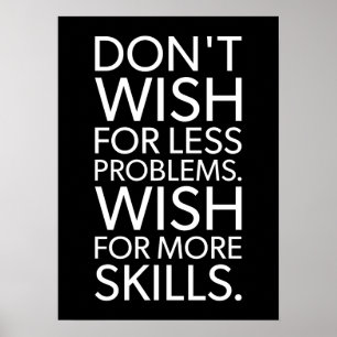 Problems vs Skills - Gym, Hustle, Success Poster